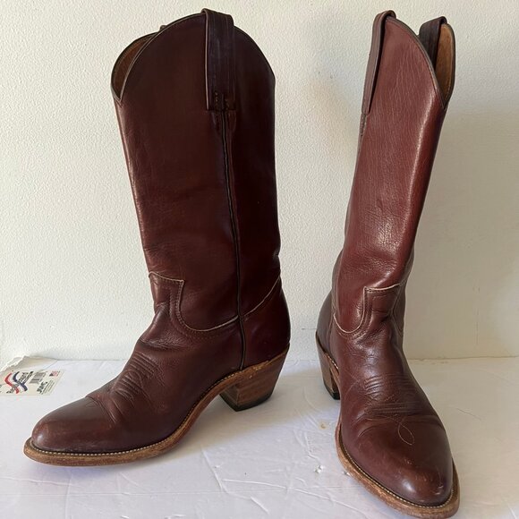 VINTAGE MENS FRYE WESTERN COWBOY BOOTS SIZE 8 MADE IN USA